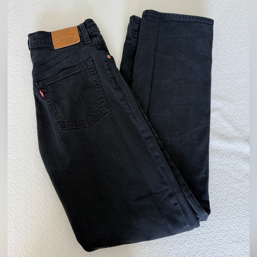 Levi’s Ribcage Full Length Jeans in Black Sprout Size 26/32